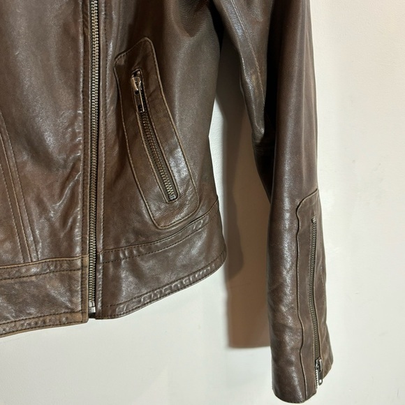 MACKAGE Sz S Kenya Aritzia Lamb’s Leather Zipper Snap Closure Moto Style Jacket - Picture 5 of 16